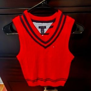 Tommy Hilfiger Boys Red/Blue Sweater Vest